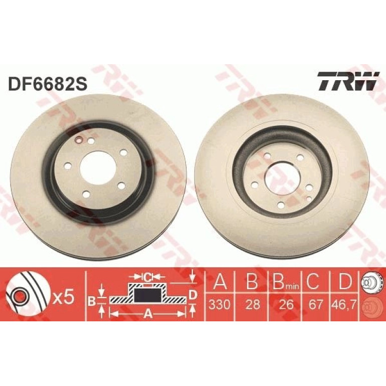 Bremsscheibe Db P. W203/C209 320Cdi/350B 330X28 DF6682S Bremsscheibe Db P. W203/C209 320Cdi/350B 330X28 DF6682S