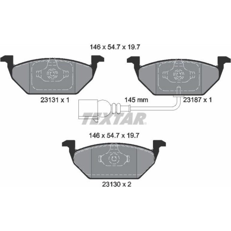 Bremsbelagsatz Vw P. A3/Bora/Golf 4/Polo/Octavia/Fabia/Ibiza Mit Sensor 2313101 Bremsbelagsatz Vw P. A3/Bora/Golf 4/Polo/Octavia/Fabia/Ibiza Mit Sensor 2313101