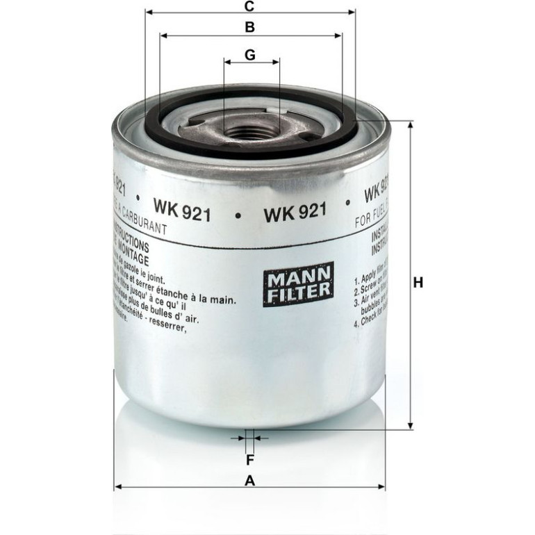 MANN-FILTER Kraftstofffilter WK 921 MANN-FILTER Kraftstofffilter WK 921