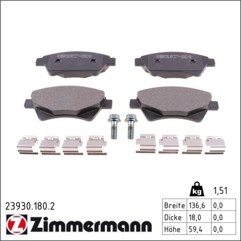 ZIMMERMANN Bremsbeläge 23930.180.2