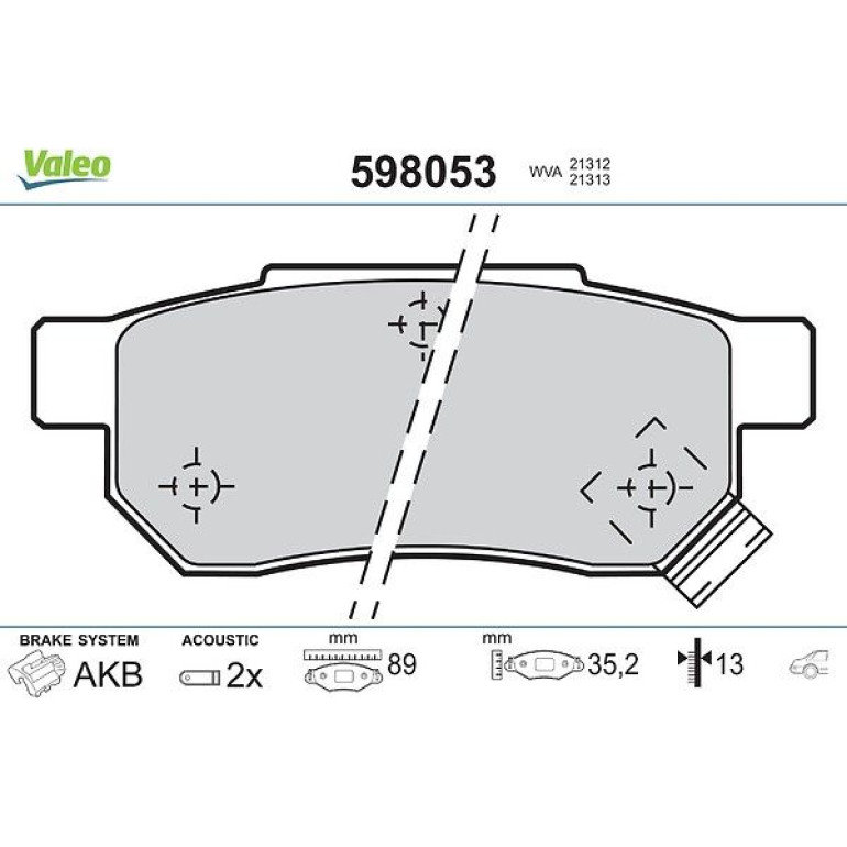 VALEO Bremsbeläge 598053 VALEO Bremsbeläge 598053