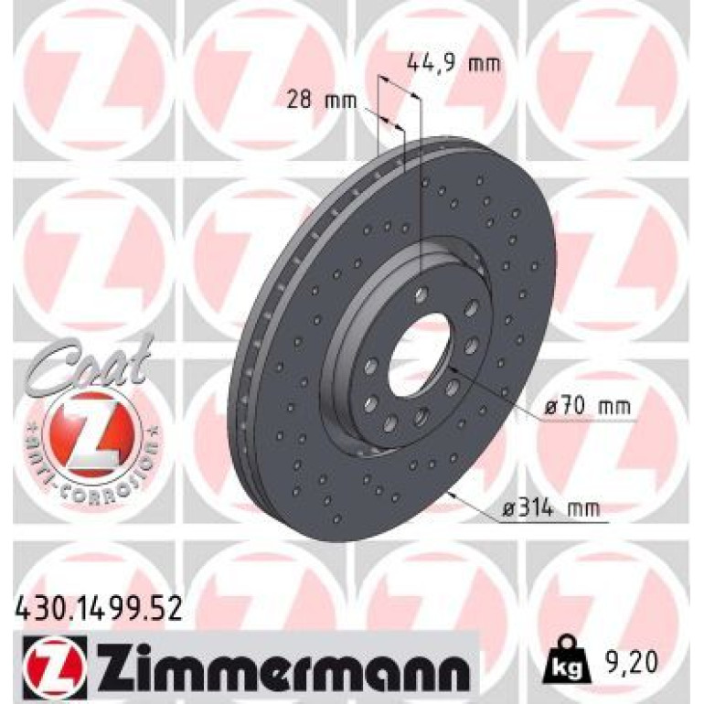 10 481 039 Sport Bremsscheibe VA Sport 430.1499.52