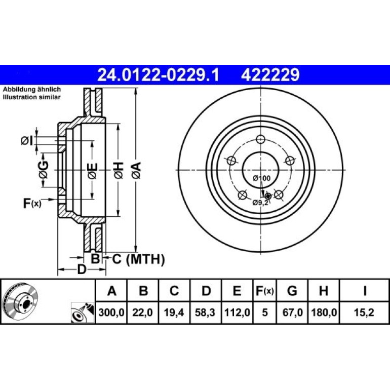 Bremsscheibe Db T. W221/R230 05-13 24.0122-0229.1 Bremsscheibe Db T. W221/R230 05-13 24.0122-0229.1
