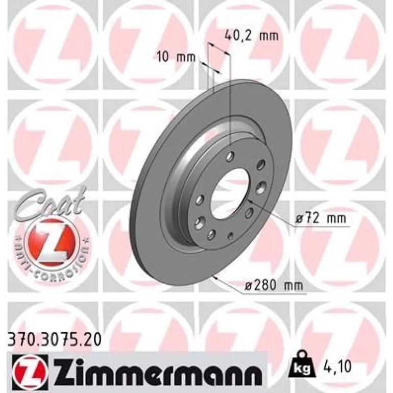 ZIMMERMANN Bremsscheibe 370.3075.20 ZIMMERMANN Bremsscheibe 370.3075.20