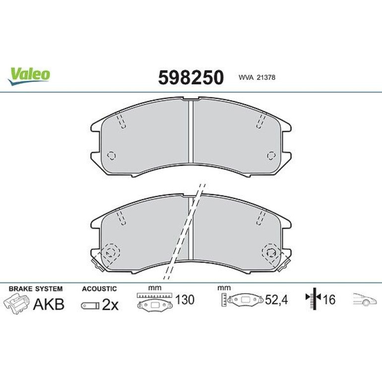VALEO Bremsbeläge 598250 VALEO Bremsbeläge 598250