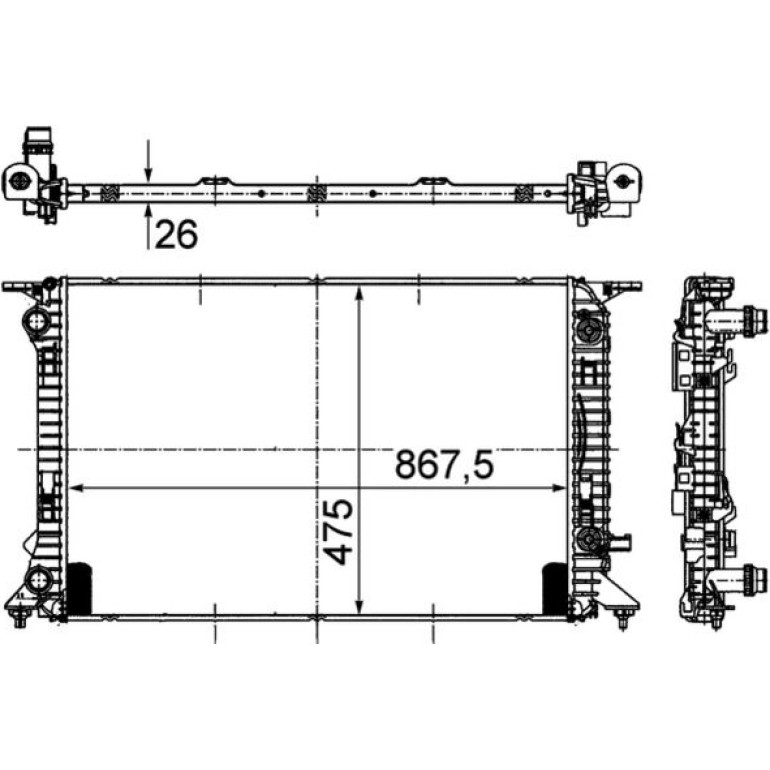 Kühler, Motorkühlung CR 910 000P Kühler, Motorkühlung CR 910 000P