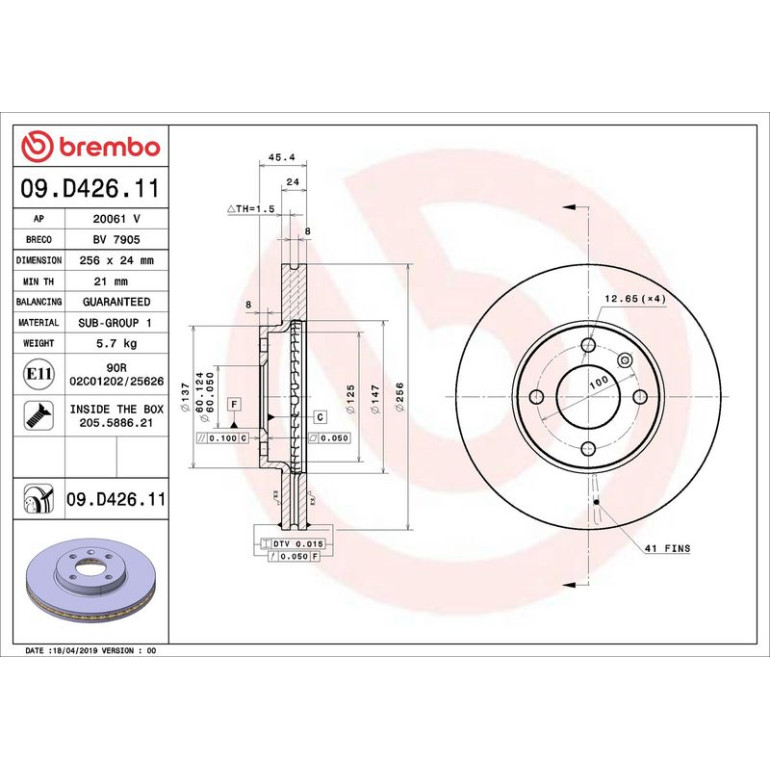 Bremsscheibe VA 09.D426.11 Bremsscheibe VA 09.D426.11
