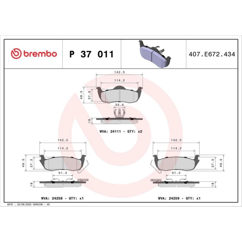 BREMBO Bremsklötze HA P 37 011 BREMBO Bremsklötze HA P 37 011