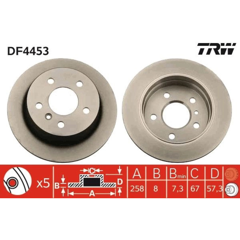 Bremsscheibe Db T. W169 B-Klasse DF4453 Bremsscheibe Db T. W169 B-Klasse DF4453
