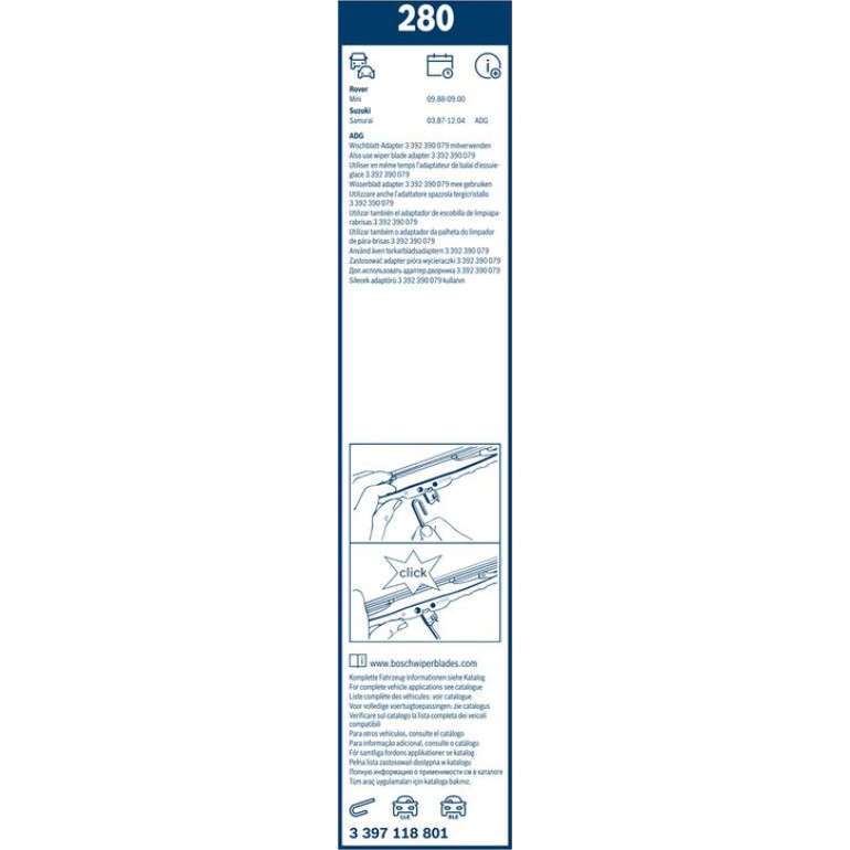 280 BOSCH Wischerblatt 3397118801 280 BOSCH Wischerblatt 3397118801