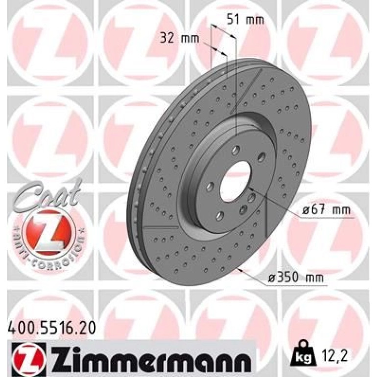 ZIMMERMANN Bremsscheibe 400.5516.20 ZIMMERMANN Bremsscheibe 400.5516.20
