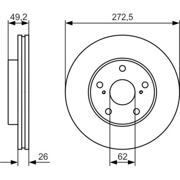 Bosch Automotive Bremsscheibe 0986479R45 Bosch Automotive Bremsscheibe 0986479R45