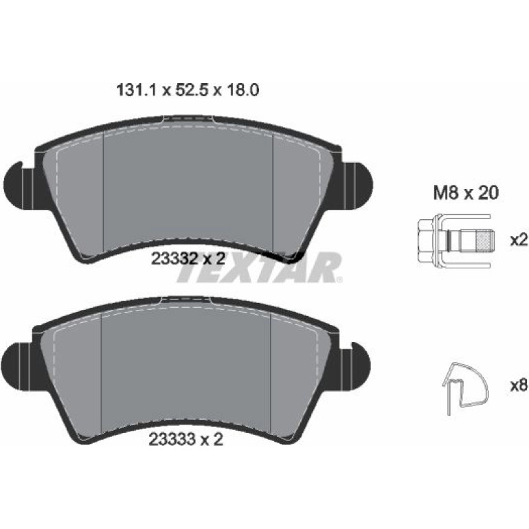 Bremsbelagsatz Peugeot S. 206 2333201 Bremsbelagsatz Peugeot S. 206 2333201