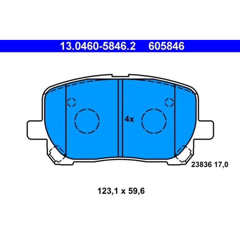 Bremsbelagsatz Toyota P. Avensis 2.0 01-09 13.0460-5846.2 Bremsbelagsatz Toyota P. Avensis 2.0 01-09 13.0460-5846.2