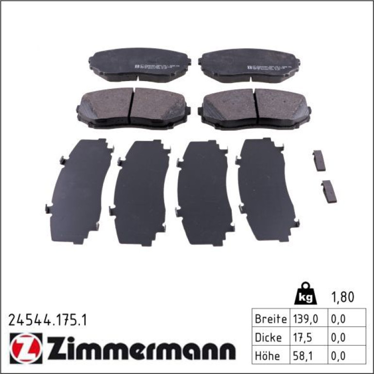 ZIMMERMANN Bremsbeläge 24544.175.1 ZIMMERMANN Bremsbeläge 24544.175.1
