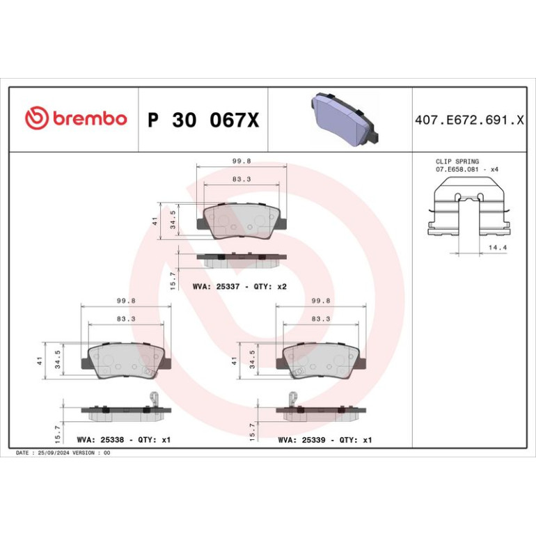 BREMBO Bremsklötze Xtra HA P 30 067X BREMBO Bremsklötze Xtra HA P 30 067X