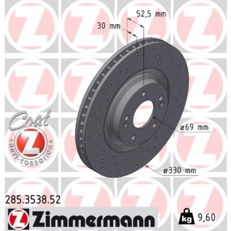 ZIMMERMANN Bremsscheibe 285.3538.52 ZIMMERMANN Bremsscheibe 285.3538.52