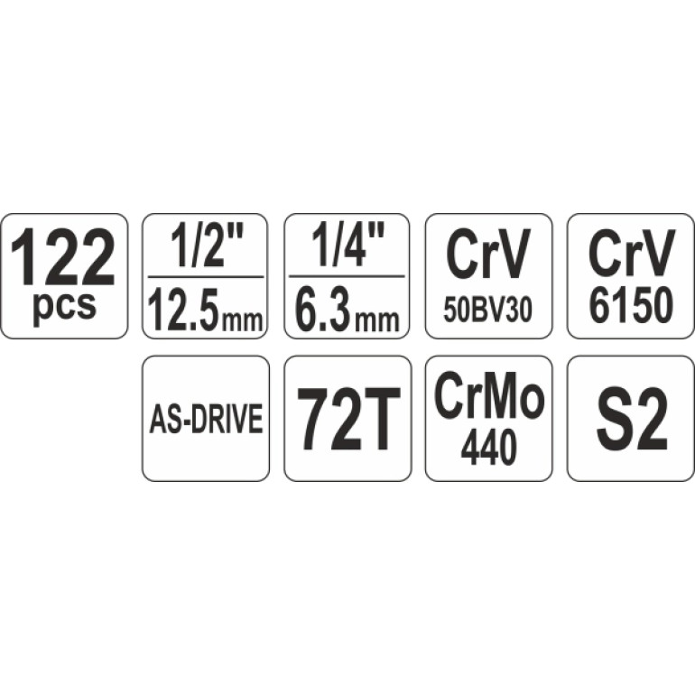 YATO YT-38901 Steckschlüsselsatz Xxl Typ2 1 / 2 + 1 / 4 122-teilig YATO YT-38901 Steckschlüsselsatz Xxl Typ2 1 / 2 + 1 / 4 122-teilig