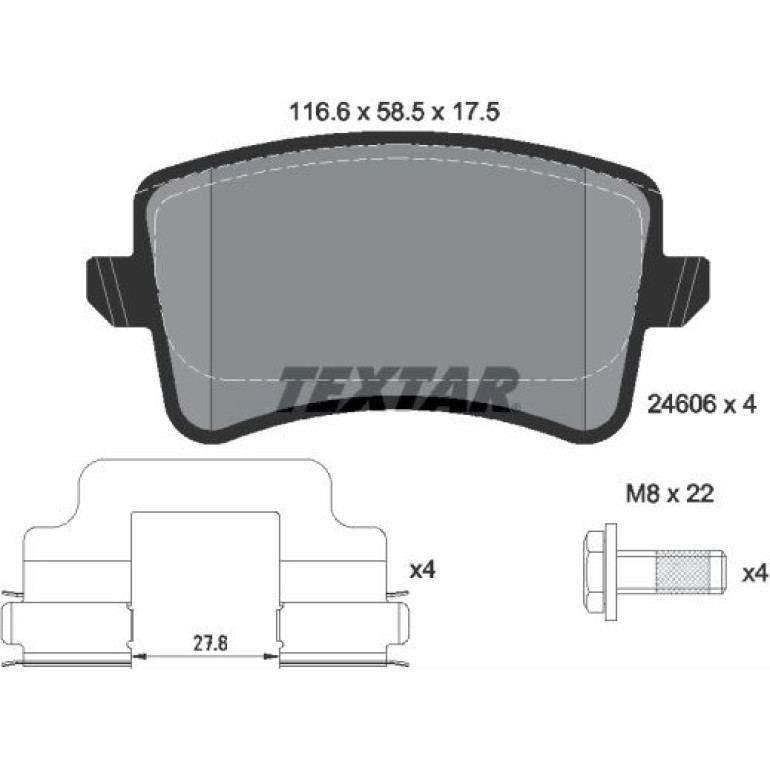 Bremsbelagsatz Vw T. A4/A5/Q5 07- 2.0-4.0/Quattro Disc 330Mm 2460601 Bremsbelagsatz Vw T. A4/A5/Q5 07- 2.0-4.0/Quattro Disc 330Mm 2460601
