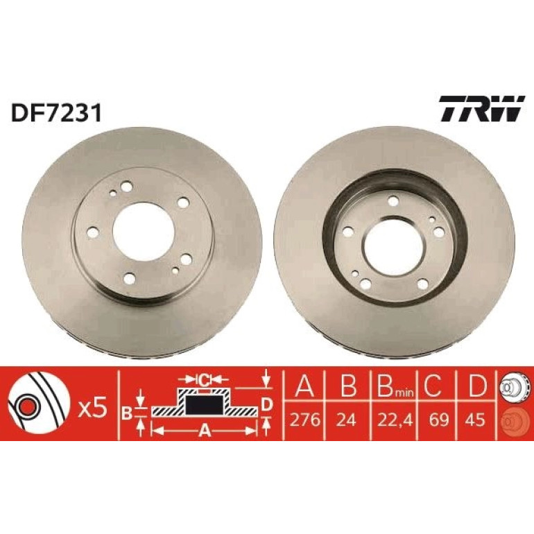 Bremsscheibe Mitsubishi P DF7231 Bremsscheibe Mitsubishi P DF7231