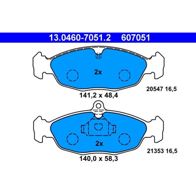 Bremsbelagsatz Opel P. Astra F/Corsa B/Vectra A 82-01 13.0460-7051.2 Bremsbelagsatz Opel P. Astra F/Corsa B/Vectra A 82-01 13.0460-7051.2