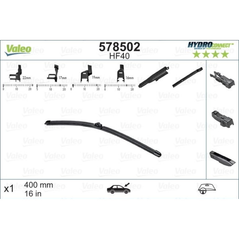 VALEO HydroConnect Front LHD 40cm 578502 VALEO HydroConnect Front LHD 40cm 578502