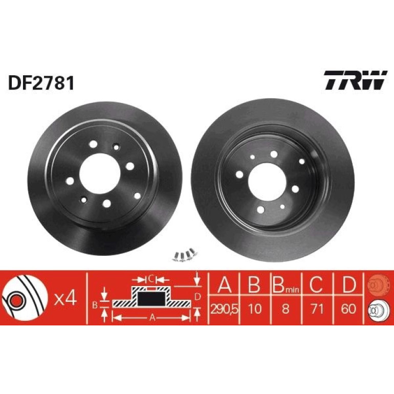 TRW Bremsscheibe DF2781 TRW Bremsscheibe DF2781