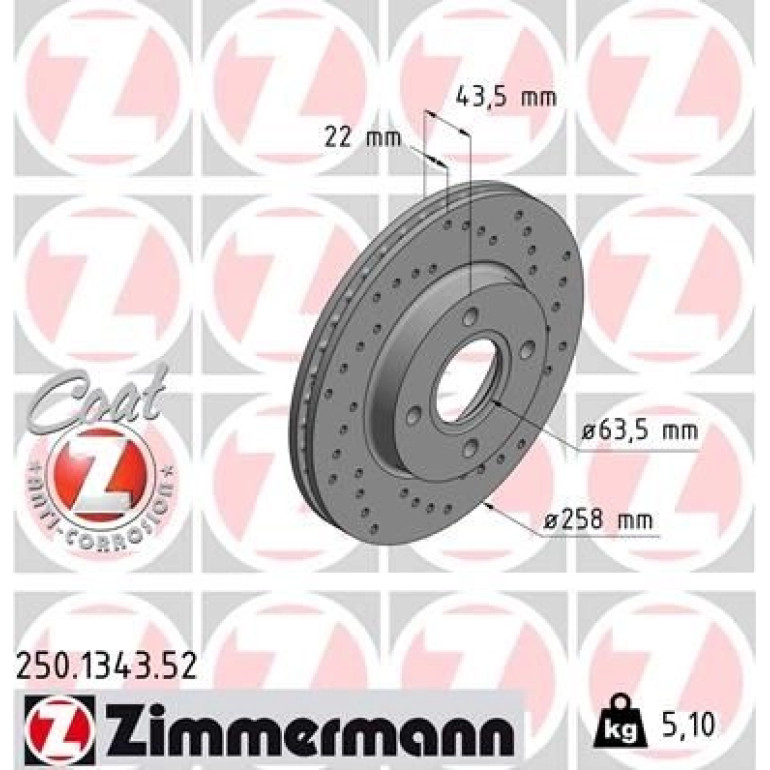 51 481 001 Sport Bremsscheibe VA Sport 250.1343.52 51 481 001 Sport Bremsscheibe VA Sport 250.1343.52
