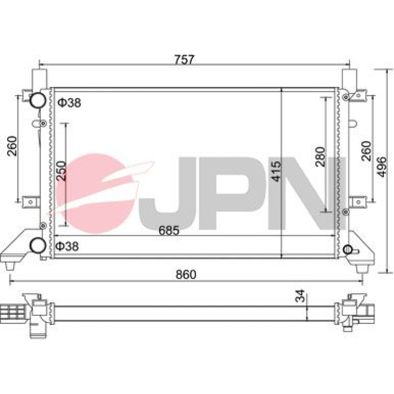 JPN Kühler, Motorkühlung 60C9061-JPN JPN Kühler, Motorkühlung 60C9061-JPN