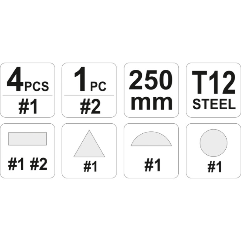 Werkstattfeilensatz 4-Tlg YT-6238 Werkstattfeilensatz 4-Tlg YT-6238