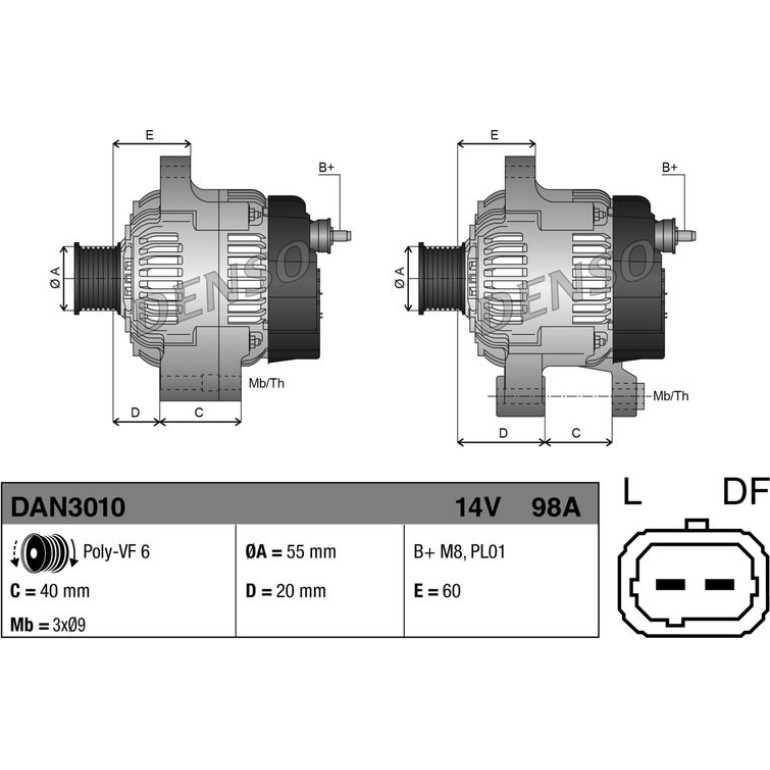 DENSO Generator DAN3010 DENSO Generator DAN3010