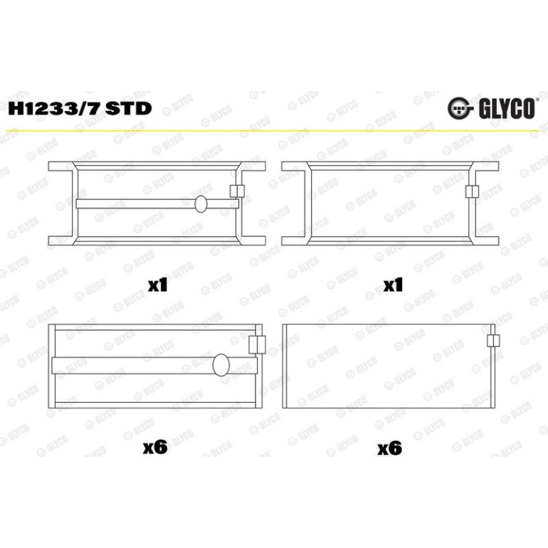GLYCO Kurbelwellenlager H1233/7 STD GLYCO Kurbelwellenlager H1233/7 STD