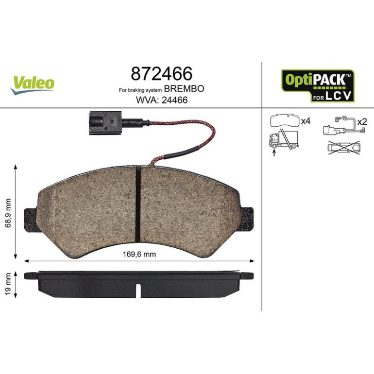 VALEO Bremsbeläge 872466 VALEO Bremsbeläge 872466