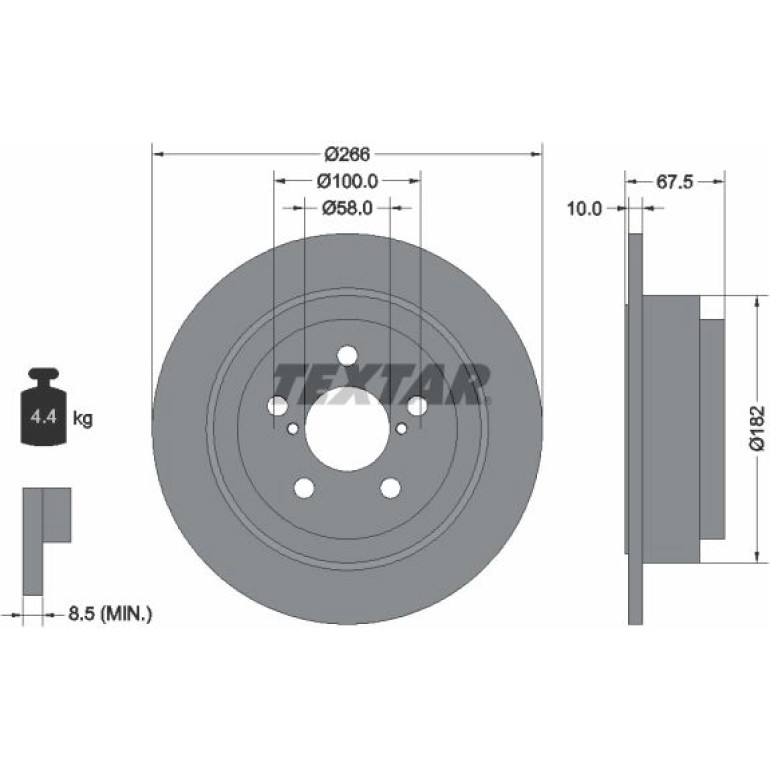 Bremsscheibe Subaru T. Impreza/Legacy/Forester -00-/03- 265Mm 92082000 Bremsscheibe Subaru T. Impreza/Legacy/Forester -00-/03- 265Mm 92082000