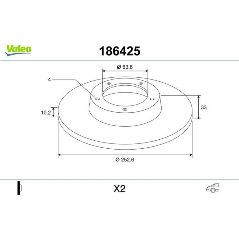 VALEO Bremsscheibe 186425 VALEO Bremsscheibe 186425
