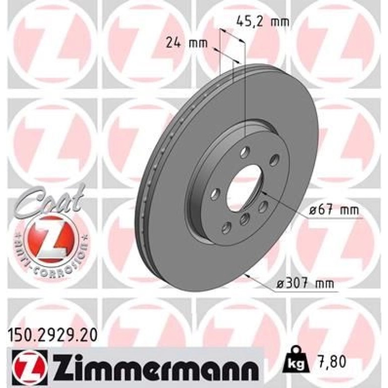 ZIMMERMANN Bremsscheibe 150.2929.20