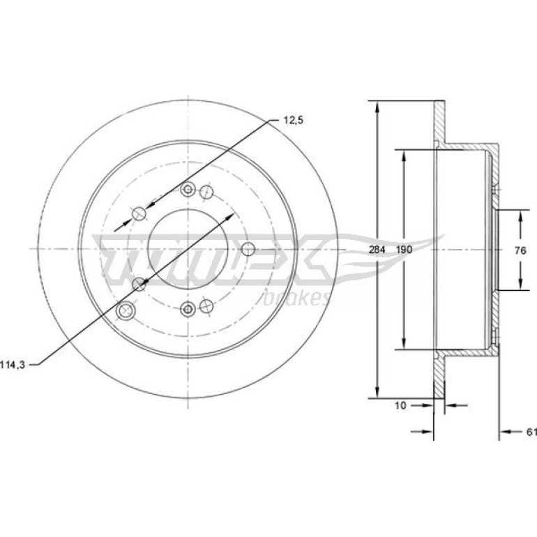 TOMEX brakes Bremsscheibe TX 71-49 TOMEX brakes Bremsscheibe TX 71-49