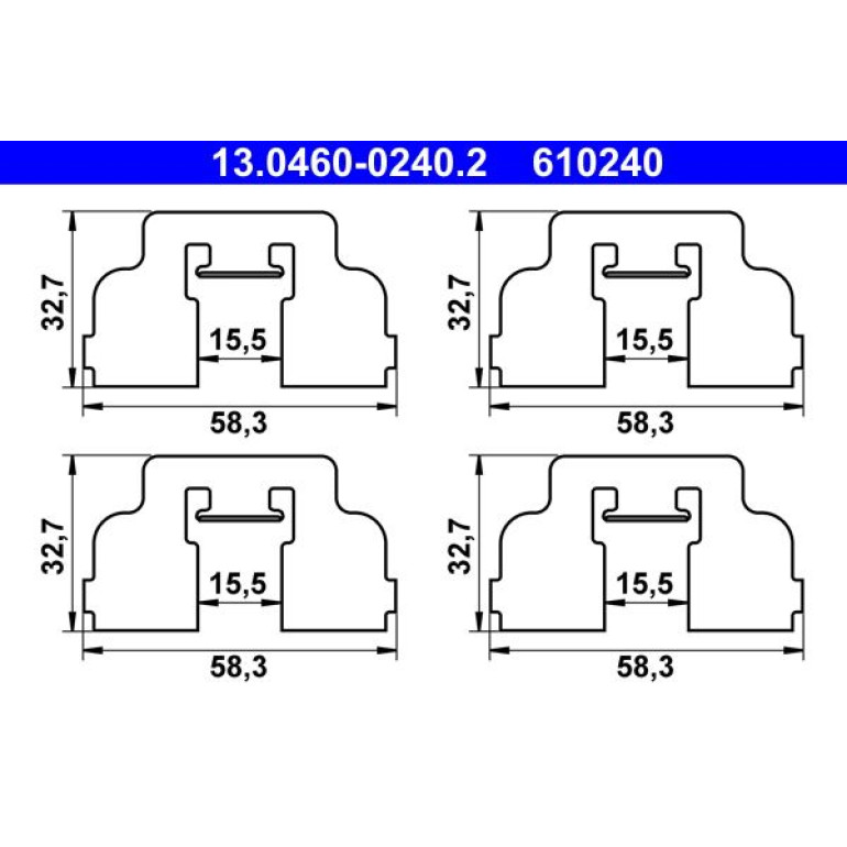 ATE Zubehörsatz, Scheibenbremsbelag 13.0460-0240.2 ATE Zubehörsatz, Scheibenbremsbelag 13.0460-0240.2