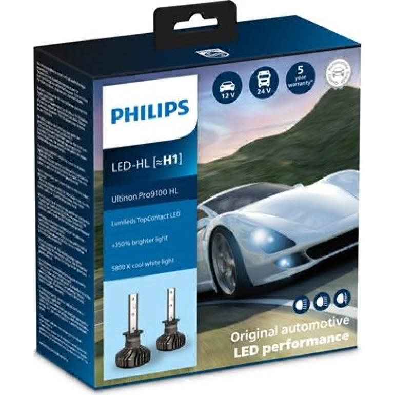 H1 12V/24V P14,5s Ultinon Pro9100 HL LED 5800K NOECE 2 Stück PHILIPS 11258U91X2 H1 12V/24V P14,5s Ultinon Pro9100 HL LED 5800K NOECE 2 Stück PHILIPS 11258U91X2