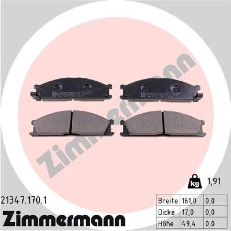 ZIMMERMANN Bremsbeläge 21347.170.1 ZIMMERMANN Bremsbeläge 21347.170.1