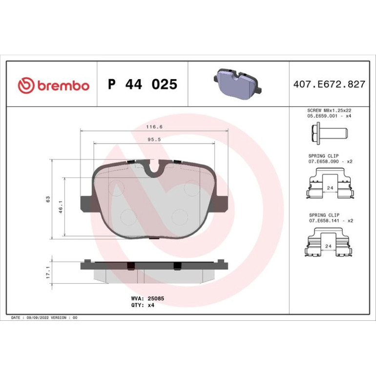 BREMBO Bremsklötze HA P 44 025 BREMBO Bremsklötze HA P 44 025