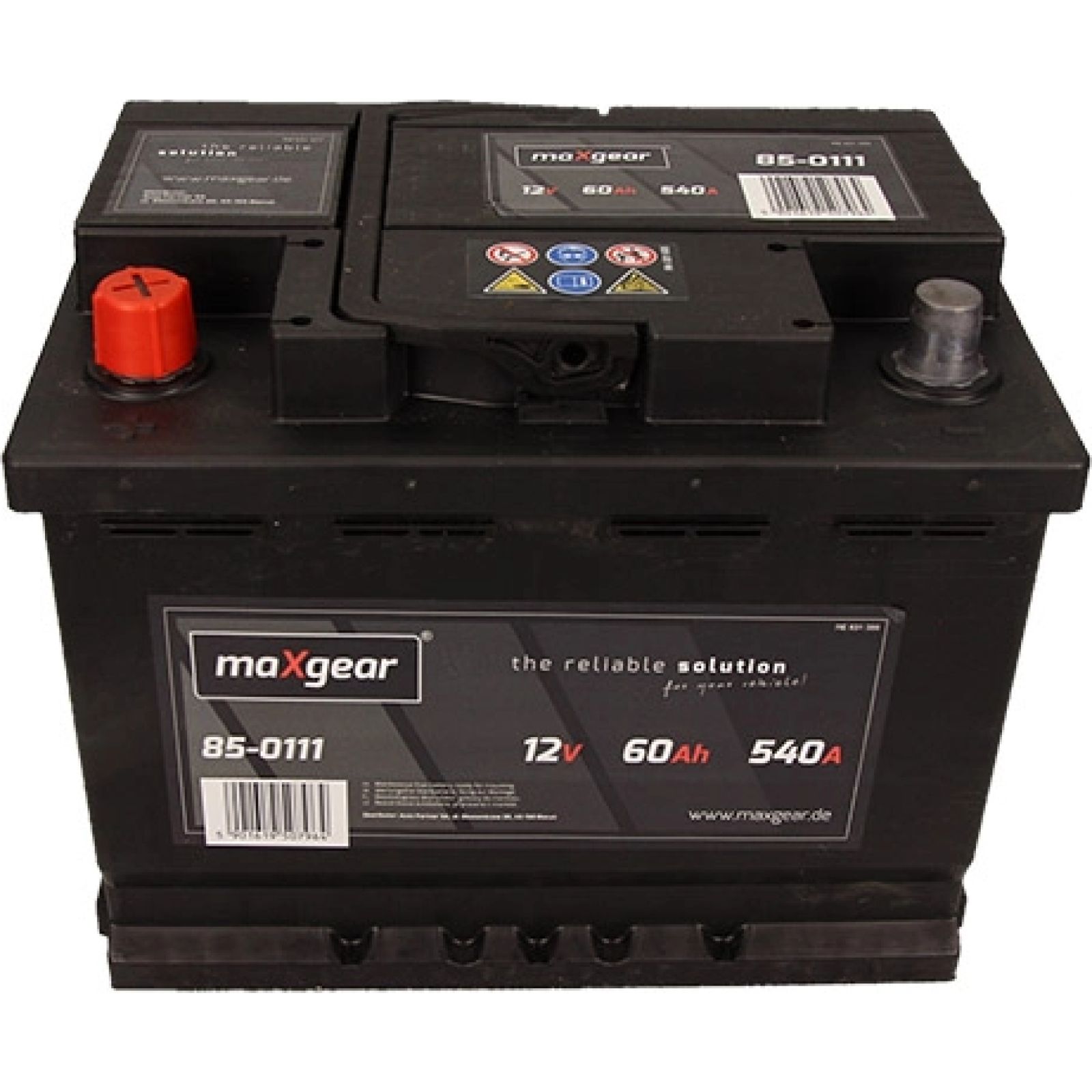 Maxgear Autobatterie 12V 60Ah/540A L+ 242X175X190 L/Breite/Höhe
