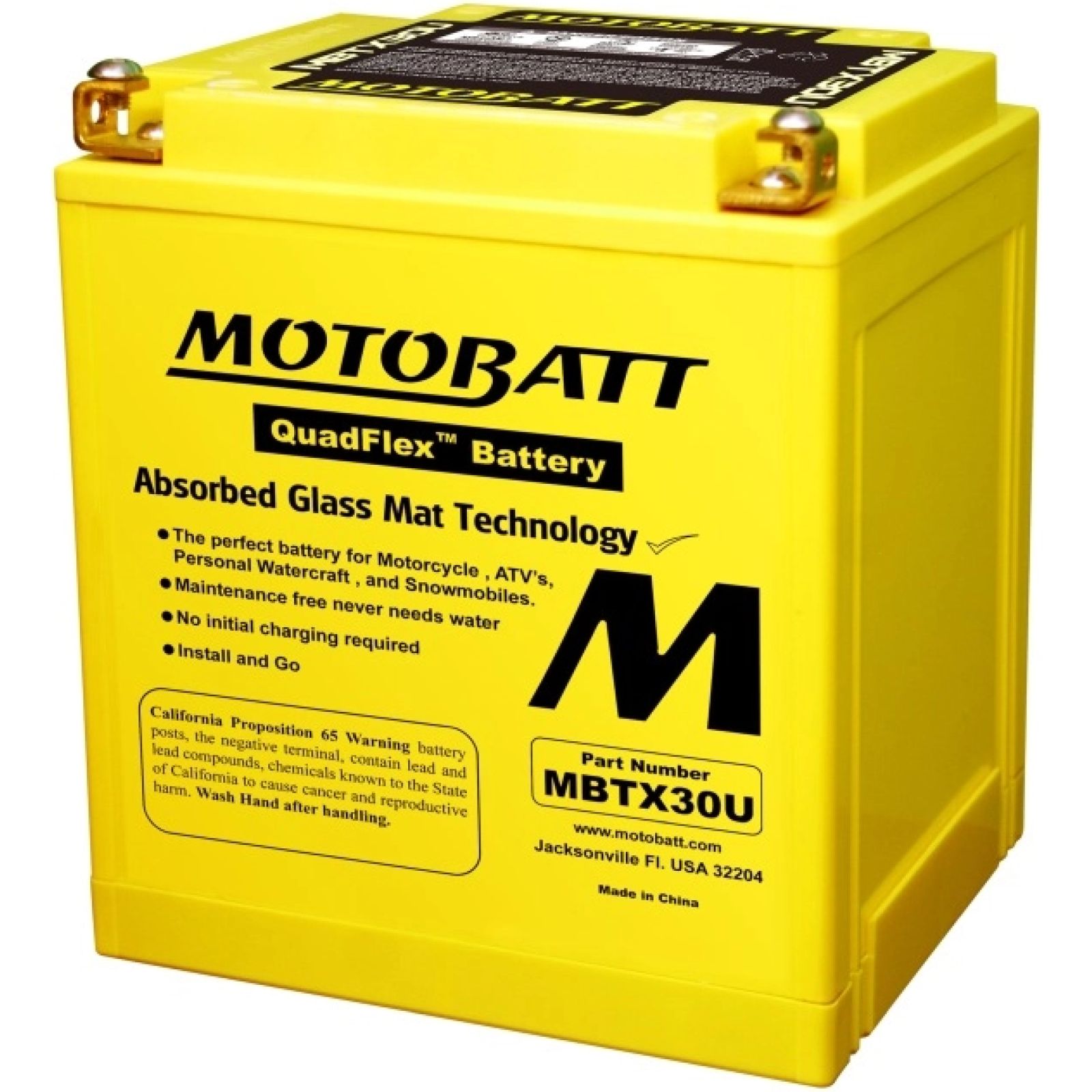 Motorrad Batterie 12V 32Ah/390A P+ (Abmessungen: 166X126X175/192