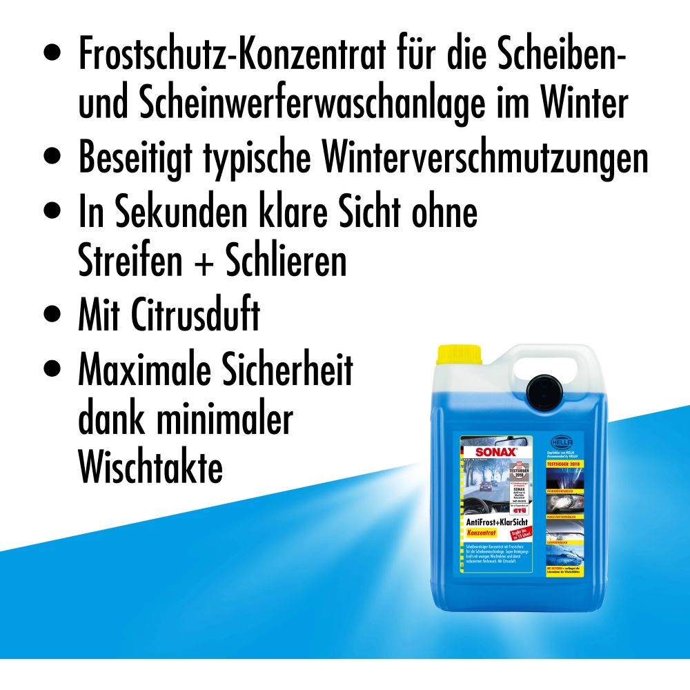 SONAX, AntiFrost & KlarSicht Citrusduft Konzentrat 5L, AntiFrost+KlarSicht